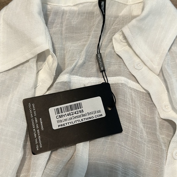 White oversized linen button up - Picture 2 of 2